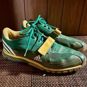 Adidas Powerband 50/50 Protect 
Green and Gold Sports Sneakers, Golf Shoe Mens